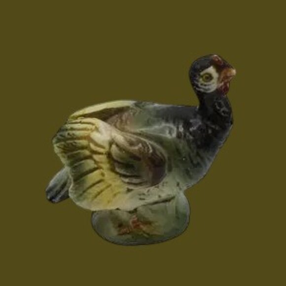 MCM Vintage Turkeys salt & pepper Set ceramic Tom & Hen Thanksgiving Grannycore - Picture 12 of 14